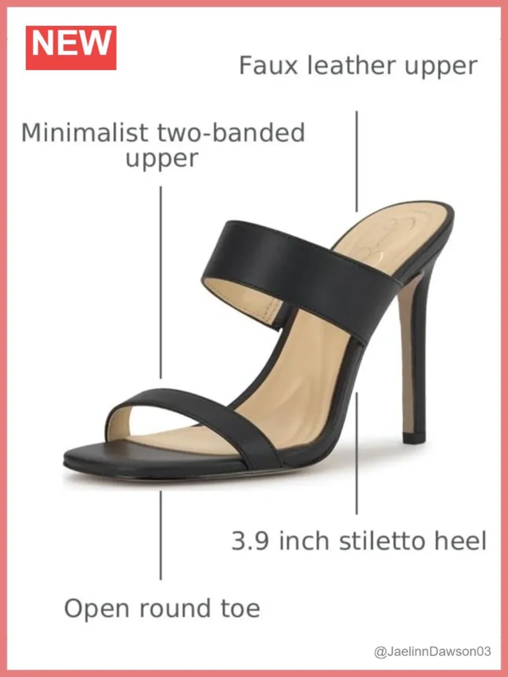 Faux Leather Stiletto Heel Sandals Ankle Strap Open Toe 3.9
